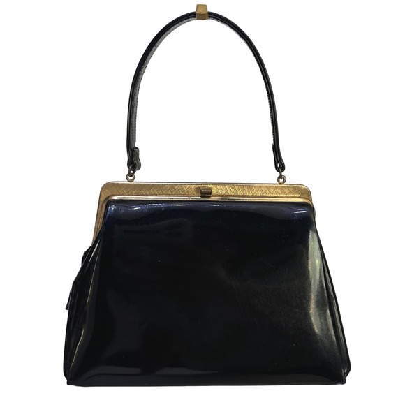 Theodor California Handbags - Vintage Theodor California Patent Leather Handbag Top Handle Purse 60s 70s USA